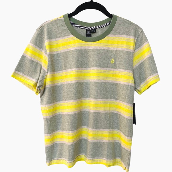 Volcom Hypen On Stripes Women’s Short Sleeve Top - Lime Medium M - Picture 4 of 9